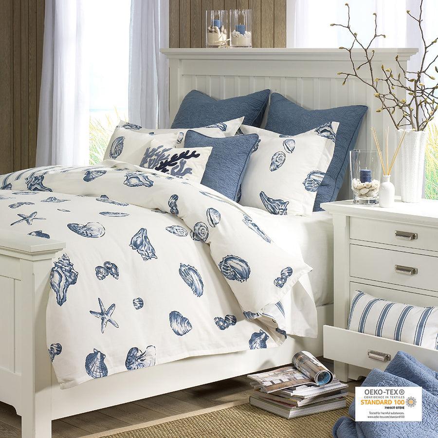 Beach Full/Queen House Duvet Cover Set Blue Olliix.com