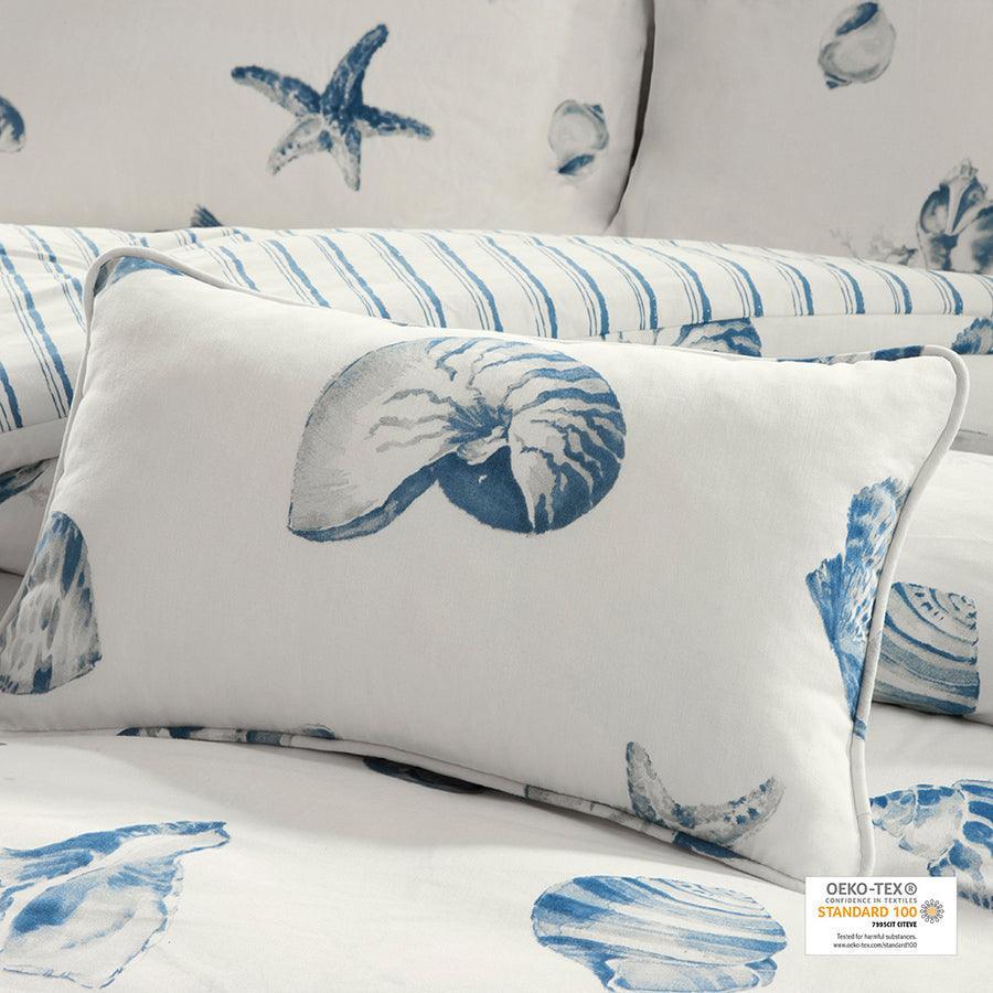 Beach Glam House Comforter Set Blue Queen Olliix.com