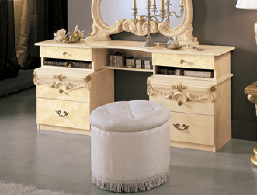 ESF Furniture - Barocco Vanity Dresser in Ivory - BAROCCOVANIRYIVORY ESF Furniture