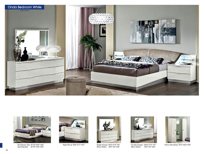 ESF Furniture - Onda 5 Drawer Chest - ONDACHESTWHITE ESF Furniture