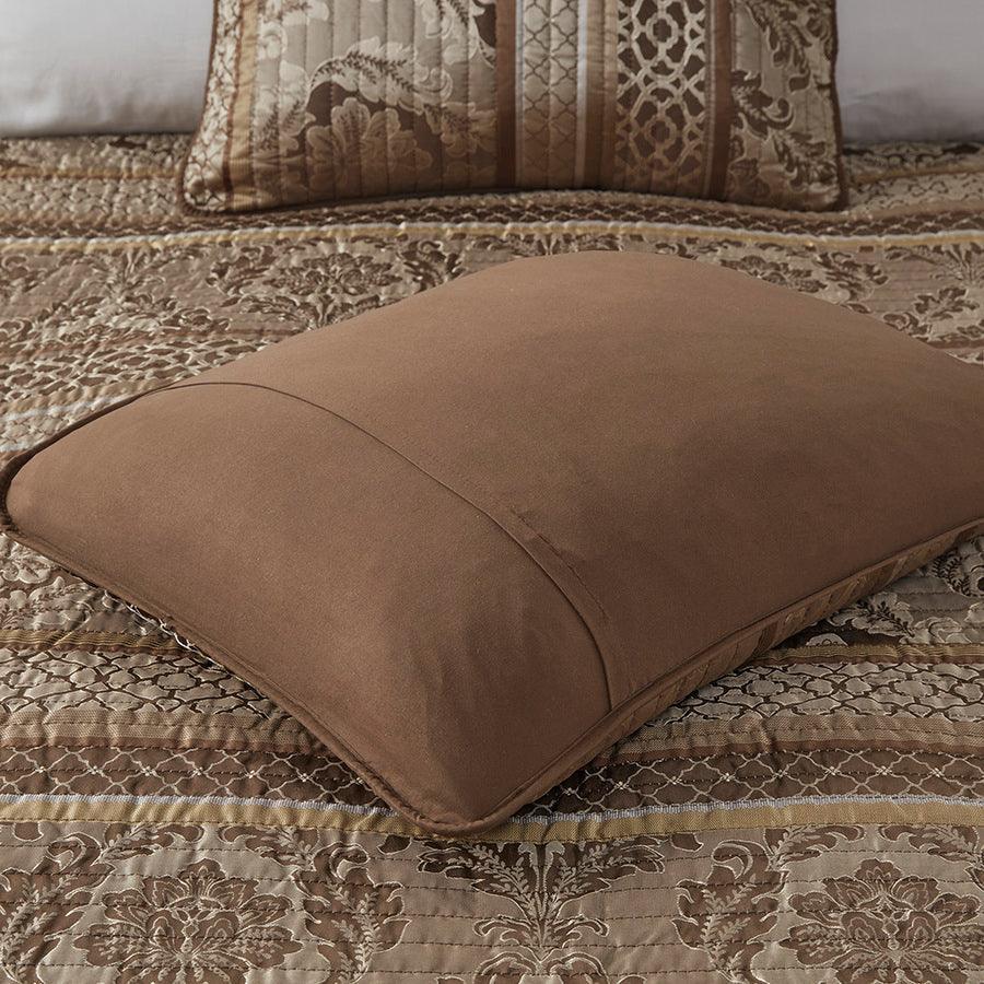 Bellagio King/California King 6 Piece Reversible Coverlet Set Brown & Gold Olliix.com