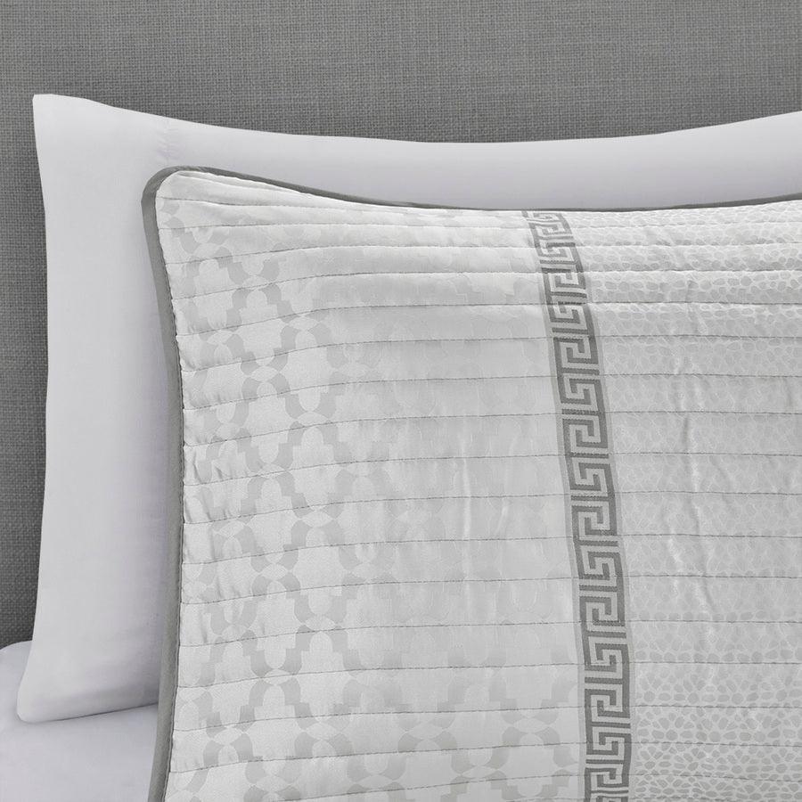 Bennett King/California King 4 Piece Reversible Jacquard Coverlet Set Gray Olliix.com