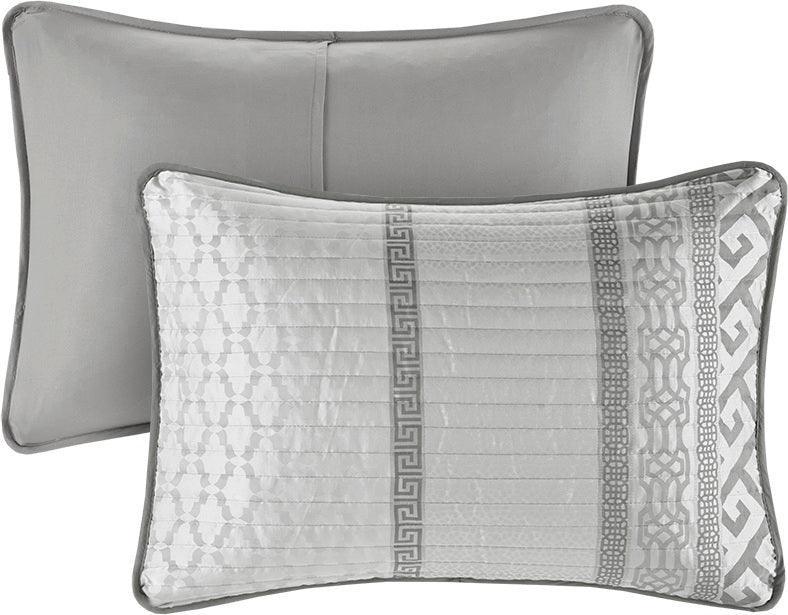 Bennett King/California King 4 Piece Reversible Jacquard Coverlet Set Gray Olliix.com