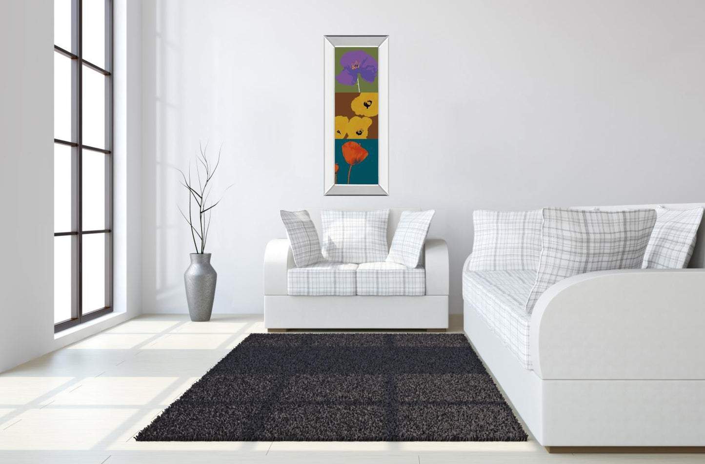 18x42 Pop Poppies By Li-Legger - Blue Classy Art