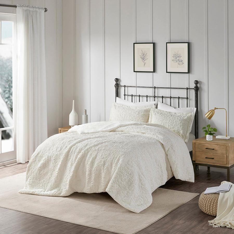 Bismarck Ultra Plush Comforter Mini Set Ivory Full/Queen Olliix.com