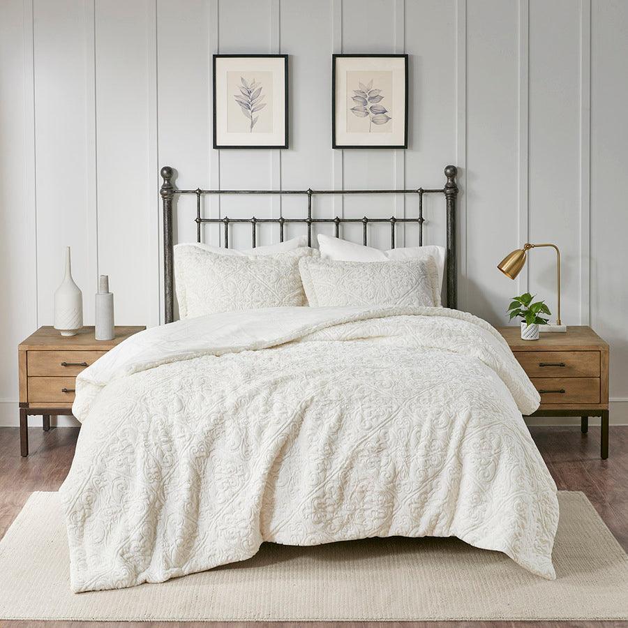 Bismarck Ultra Plush Comforter Mini Set Ivory Full/Queen Olliix.com