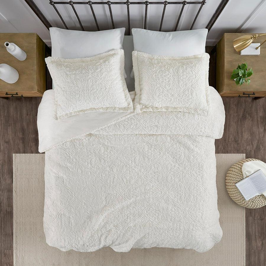 Bismarck Ultra Plush Comforter Mini Set Ivory Full/Queen Olliix.com