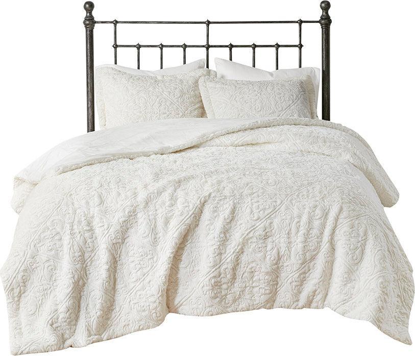 Bismarck Ultra Plush Comforter Mini Set Ivory Full/Queen Olliix.com