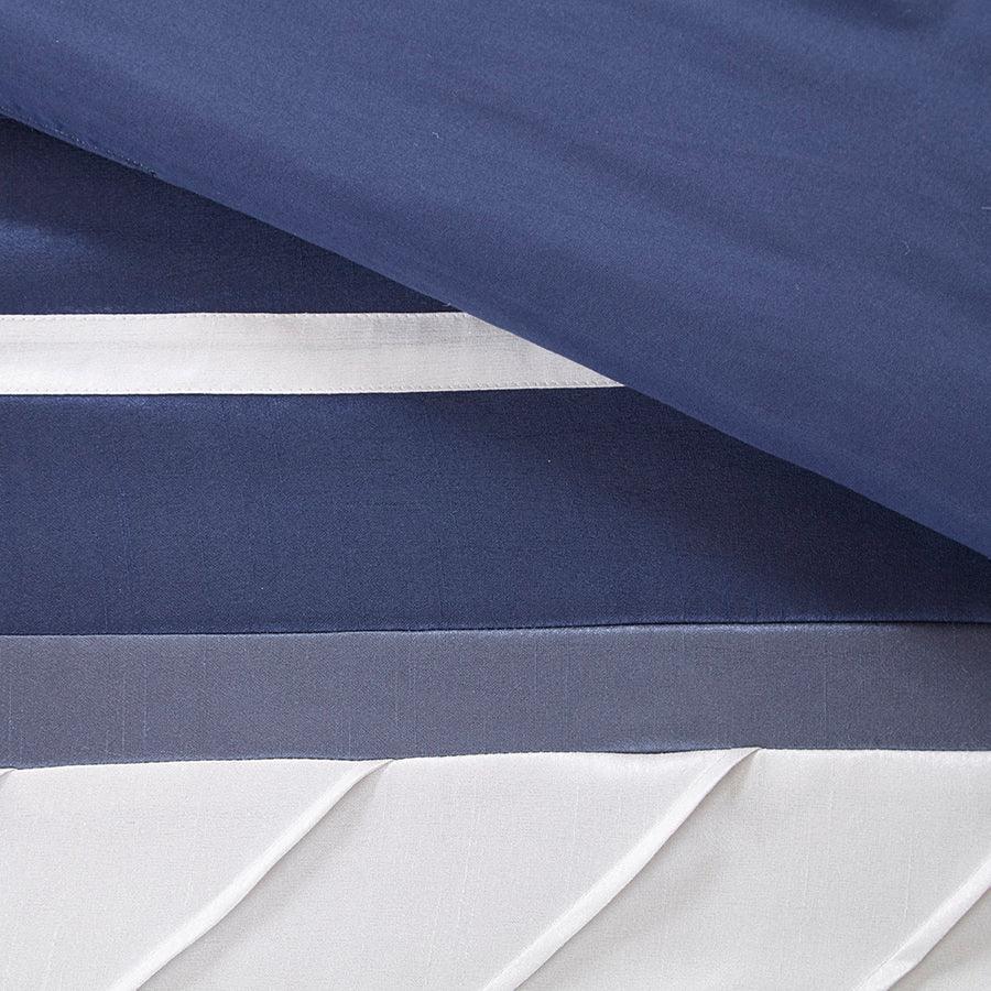 Blaire King 7 Piece Comforter Set Navy Olliix.com