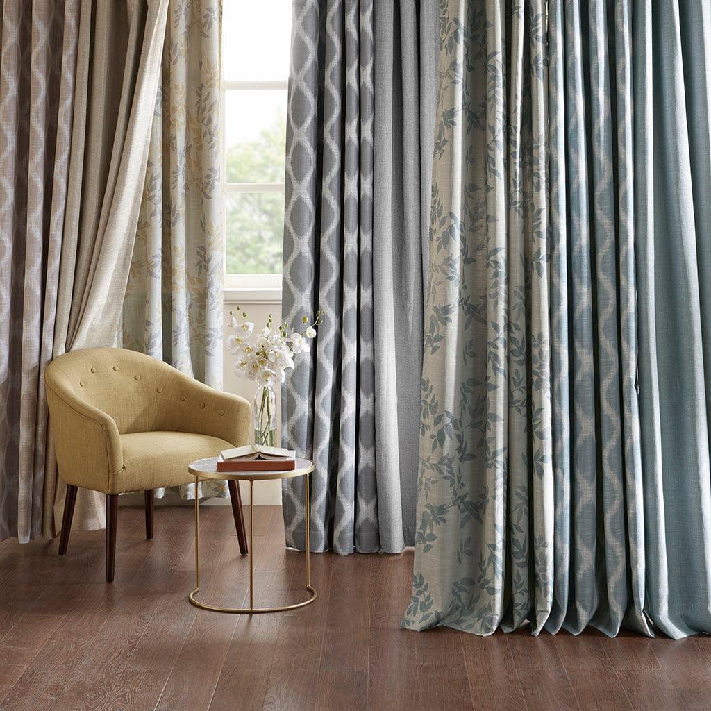 Blakesly 100 H Printed Ikat Blackout Patio Curtain Aqua Olliix.com