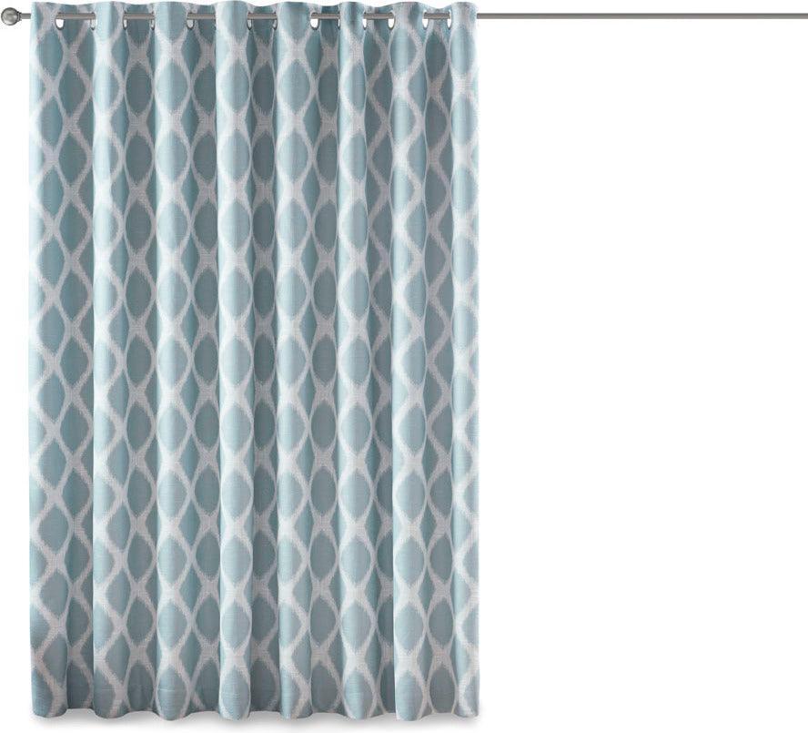 Blakesly 100 H Printed Ikat Blackout Patio Curtain Aqua Olliix.com