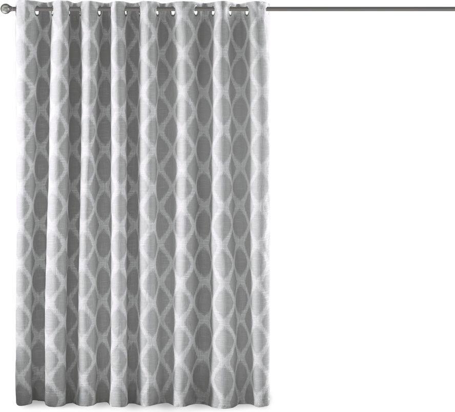 Blakesly 100 H Printed Ikat Blackout Patio Curtain Gray Olliix.com