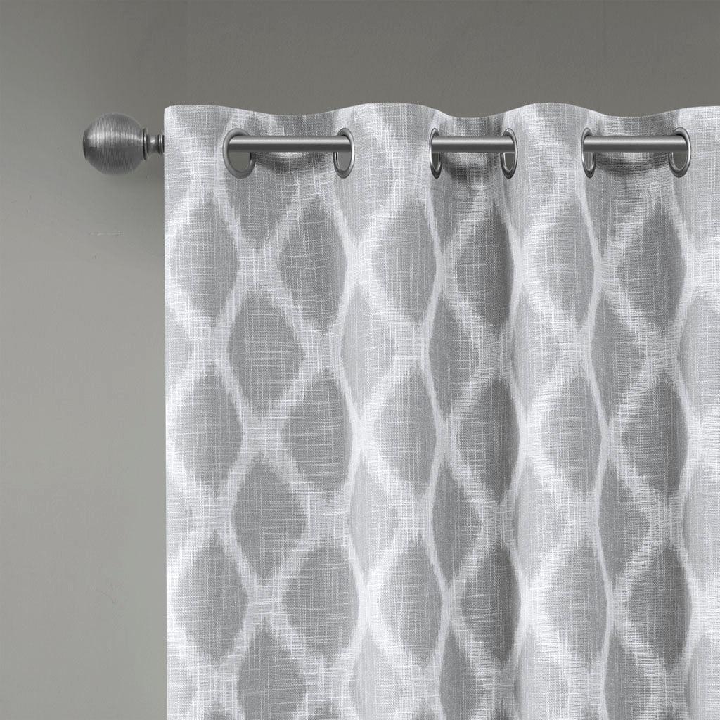 Blakesly 100 H Printed Ikat Blackout Patio Curtain Gray Olliix.com