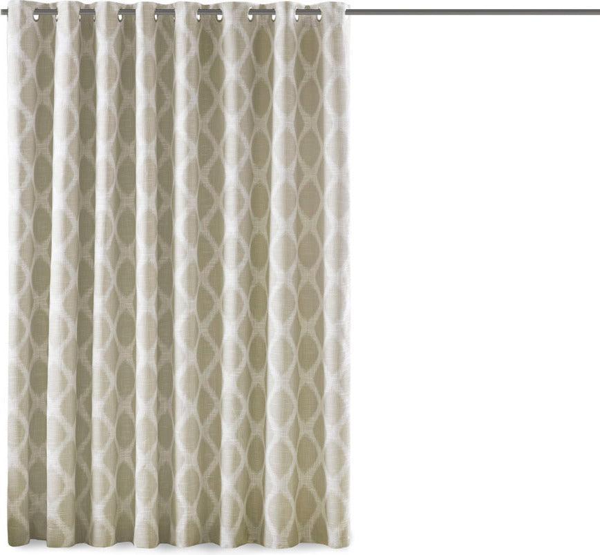 Blakesly 100 H Printed Ikat Blackout Patio Curtain Taupe Olliix.com