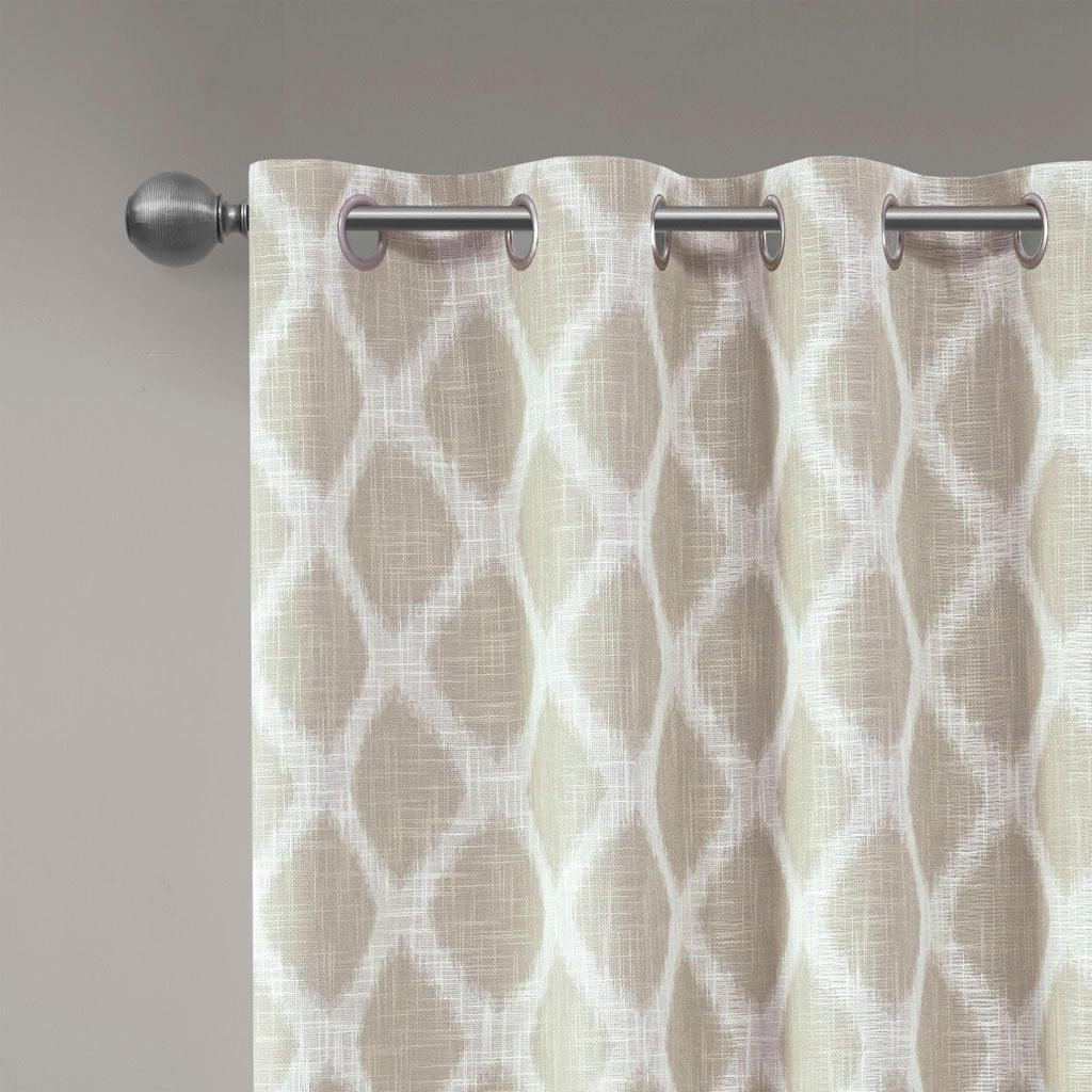 Blakesly 100 H Printed Ikat Blackout Patio Curtain Taupe Olliix.com