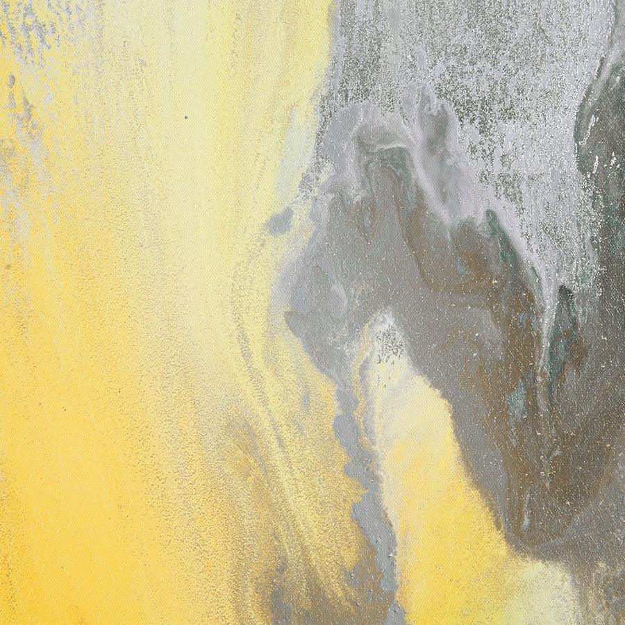 Bliss Abstract Gel Coat Canvas with Silver Foil Embellishment Yellow Olliix.com