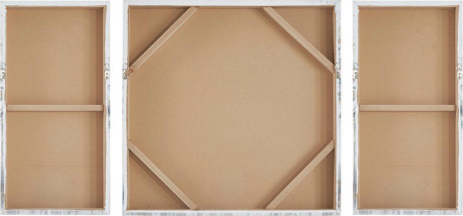 Blue Midst Forest Printed Canvas with Gold Foil 3 Piece Set Blue Multicolor Olliix.com