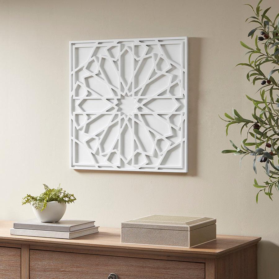 Boho Notion Square Carved Wall Panel Offwhite Olliix.com