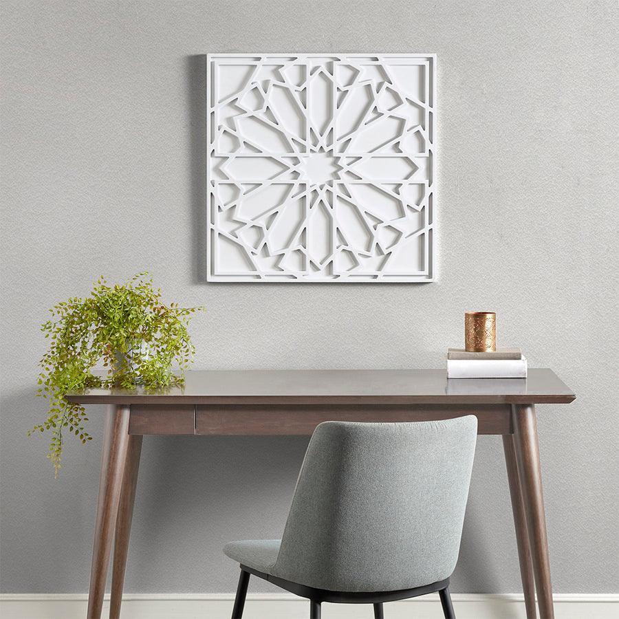 Boho Notion Square Carved Wall Panel Offwhite Olliix.com