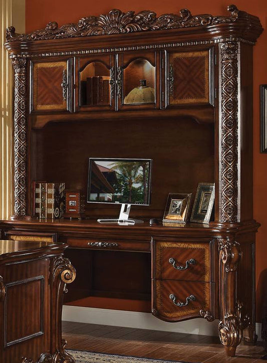 Acme Vendome Bookcase with Intricate Carving Design in Cherry 92128 ACME East