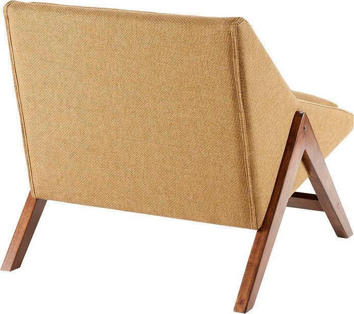 Boomerang Accent Chair Mustard Yellow & Pecan Olliix.com