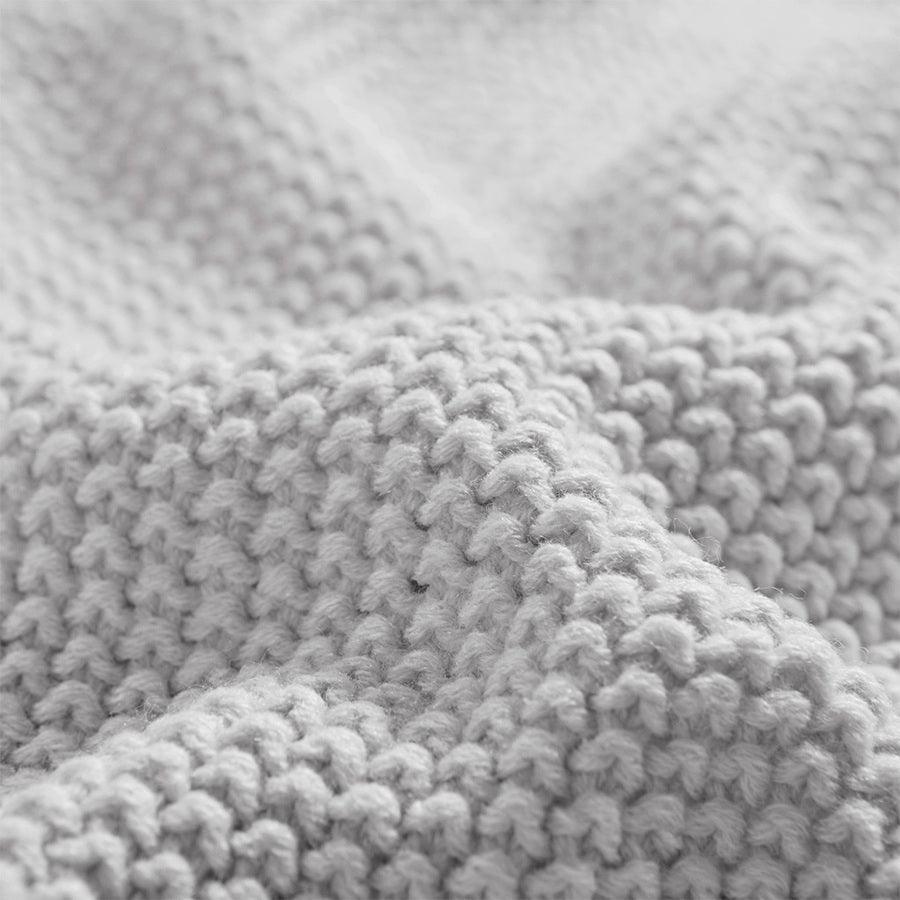 Bree Casual Knit Blanket Full/Queen Gray Olliix.com