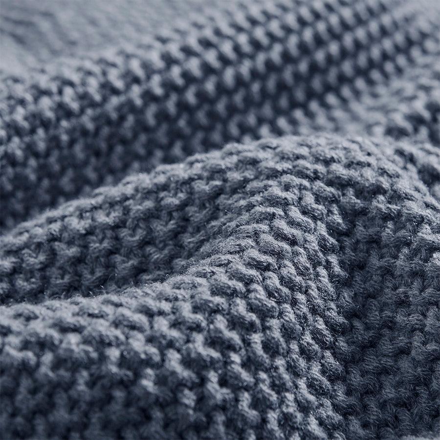 Bree Casual Knit Blanket Full/Queen Indigo Olliix.com