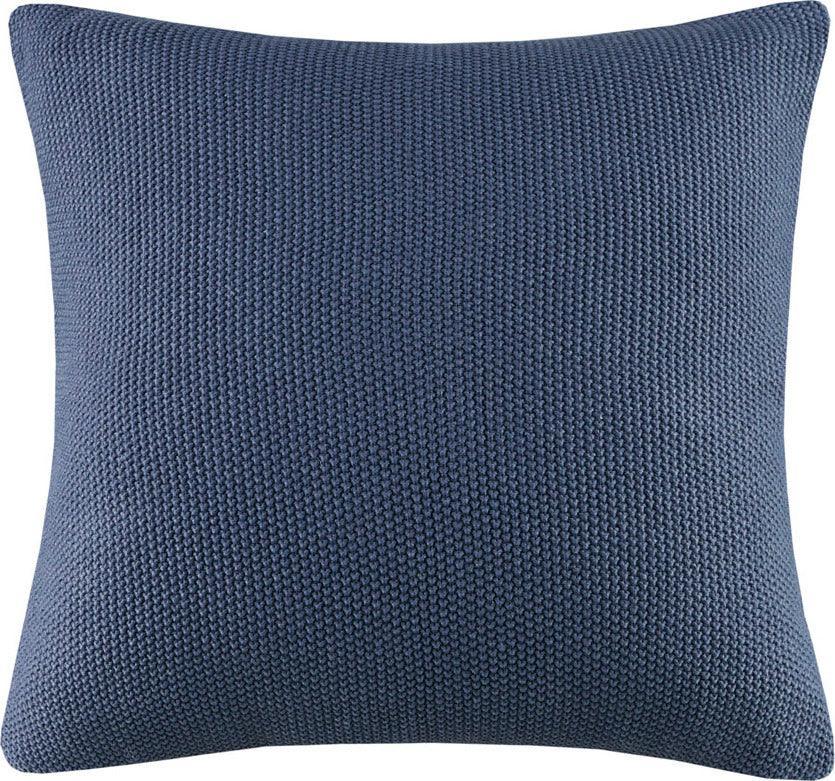 Bree Casual Knit Euro Pillow Cover 26x26" Indigo Olliix.com