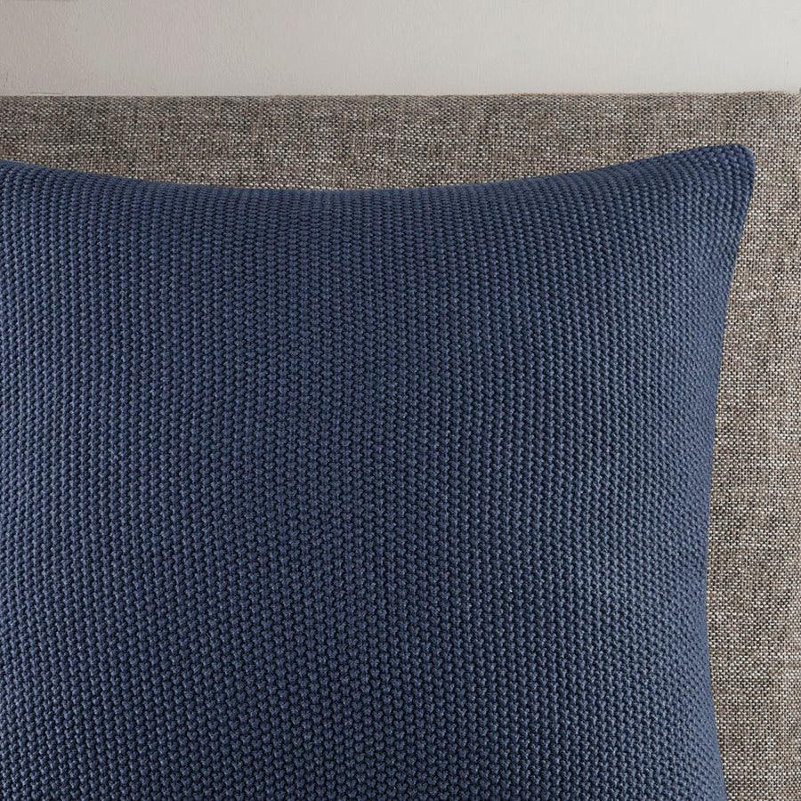 Bree Casual Knit Euro Pillow Cover 26x26" Indigo Olliix.com