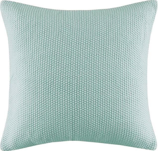 Bree Casual Knit Square Pillow Cover 20x20" Aqua Olliix.com