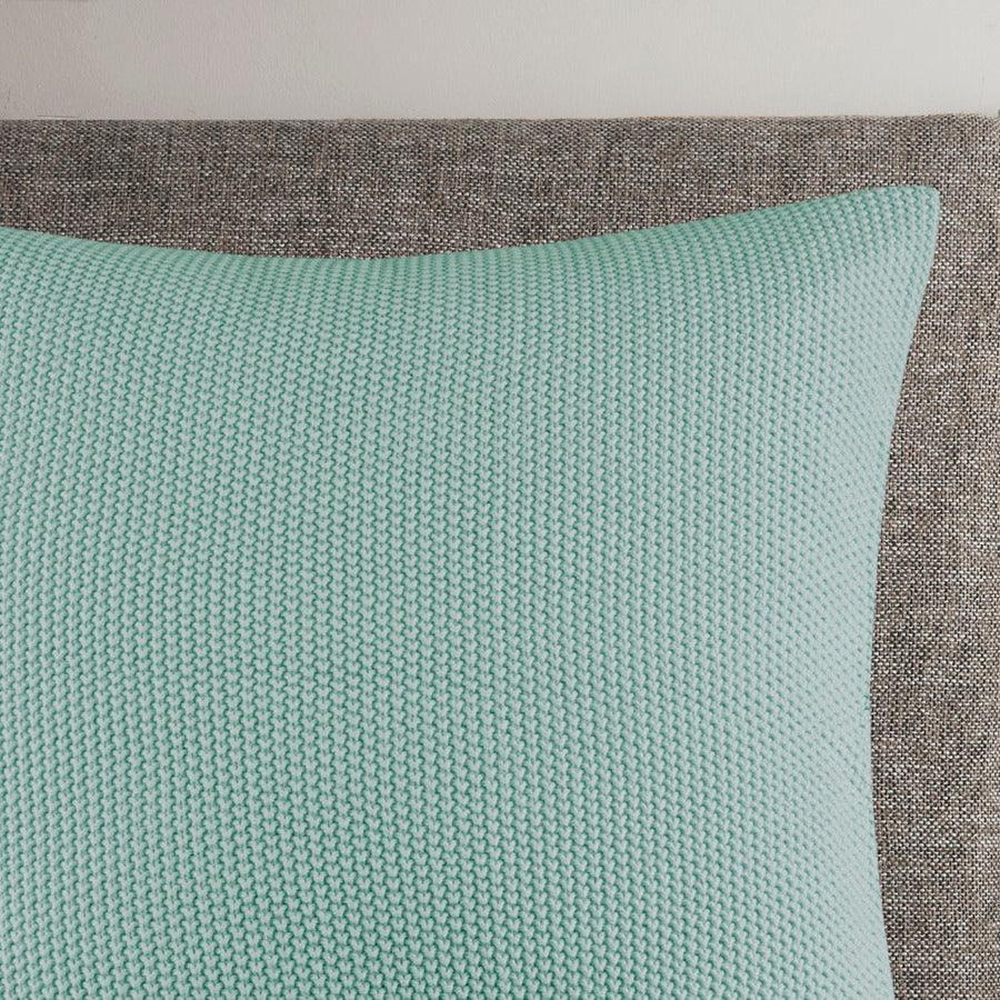 Bree Casual Knit Square Pillow Cover 20x20" Aqua Olliix.com