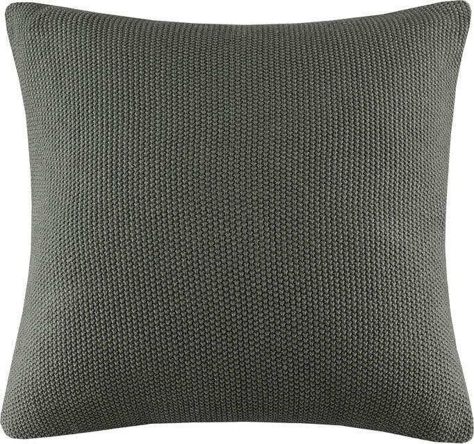 Bree Casual Knit Square Pillow Cover 20x20" Charcoal Olliix.com