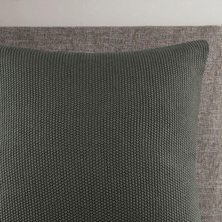 Bree Casual Knit Square Pillow Cover 20x20" Charcoal Olliix.com