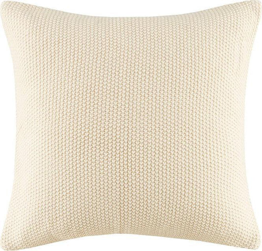 Bree Casual Knit Square Pillow Cover 20x20" Ivory Olliix.com