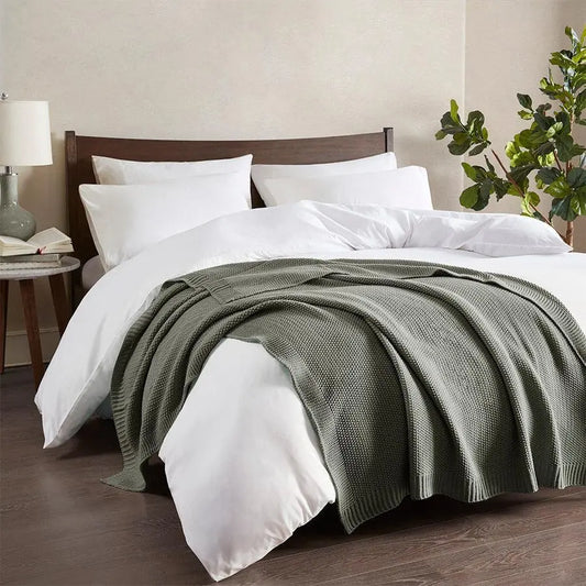 Bree Mid-Century Knit Throw 50x60" Charcoal Olliix.com