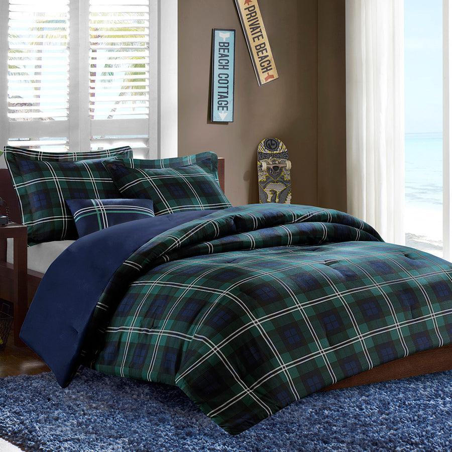 Brody Casual Comforter Set Blue Full/Queen Olliix.com