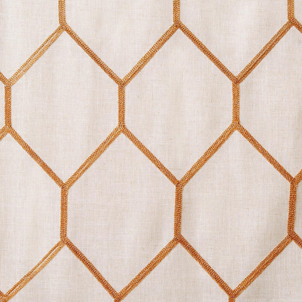 Brooklyn 84" Metallic Geo Embroidered Window Panel Spice Olliix.com