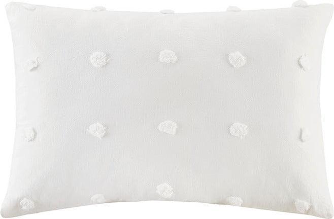 Brooklyn Casual Cotton Jacquard Pom Pom Oblong Pillow 14"W x 20"L Charcoal Olliix.com