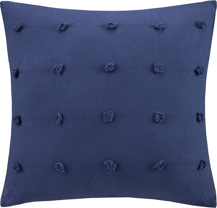 Brooklyn Casual Cotton Jacquard Pom Pom Square Pillow 20"W x 20"L Charcoal Olliix.com