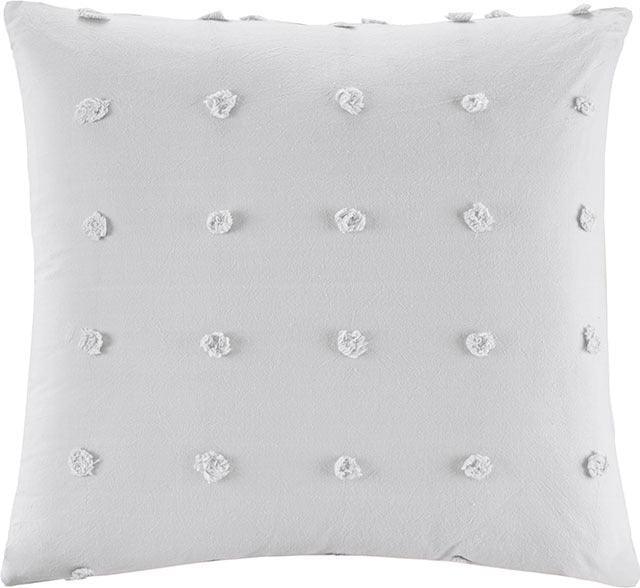 Brooklyn Casual Cotton Jacquard Pom Pom Square Pillow 20"W x 20"L Charcoal Olliix.com