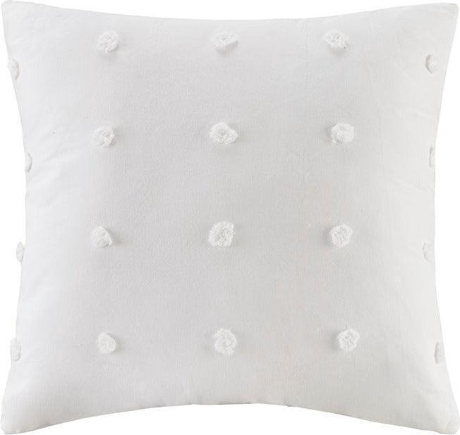 Brooklyn Casual Cotton Jacquard Pom Pom Square Pillow 20"W x 20"L Charcoal Olliix.com