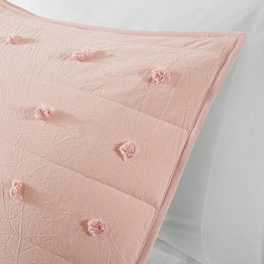 Brooklyn Cottage/Country Cotton Jacquard Coverlet Set King/Cal King Pink Olliix.com