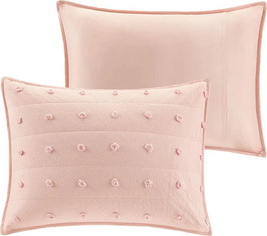 Brooklyn Cottage/Country Cotton Jacquard Coverlet Set King/Cal King Pink Olliix.com
