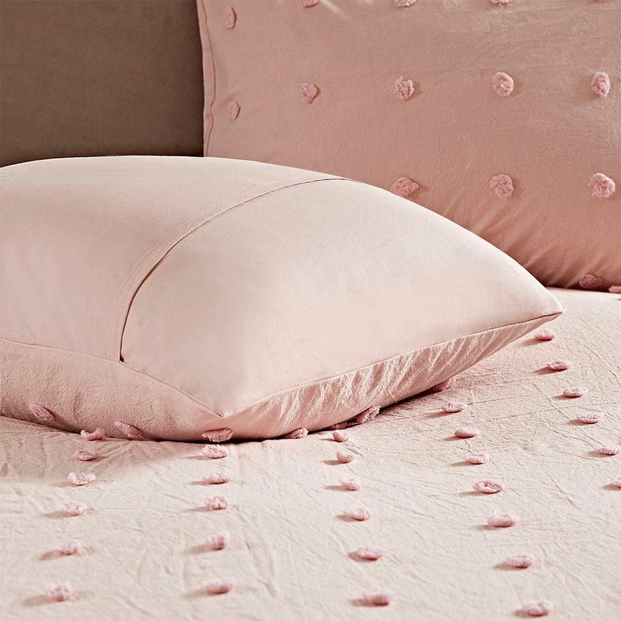 Brooklyn King/California King Cotton Jacquard Comforter Set Pink Olliix.com