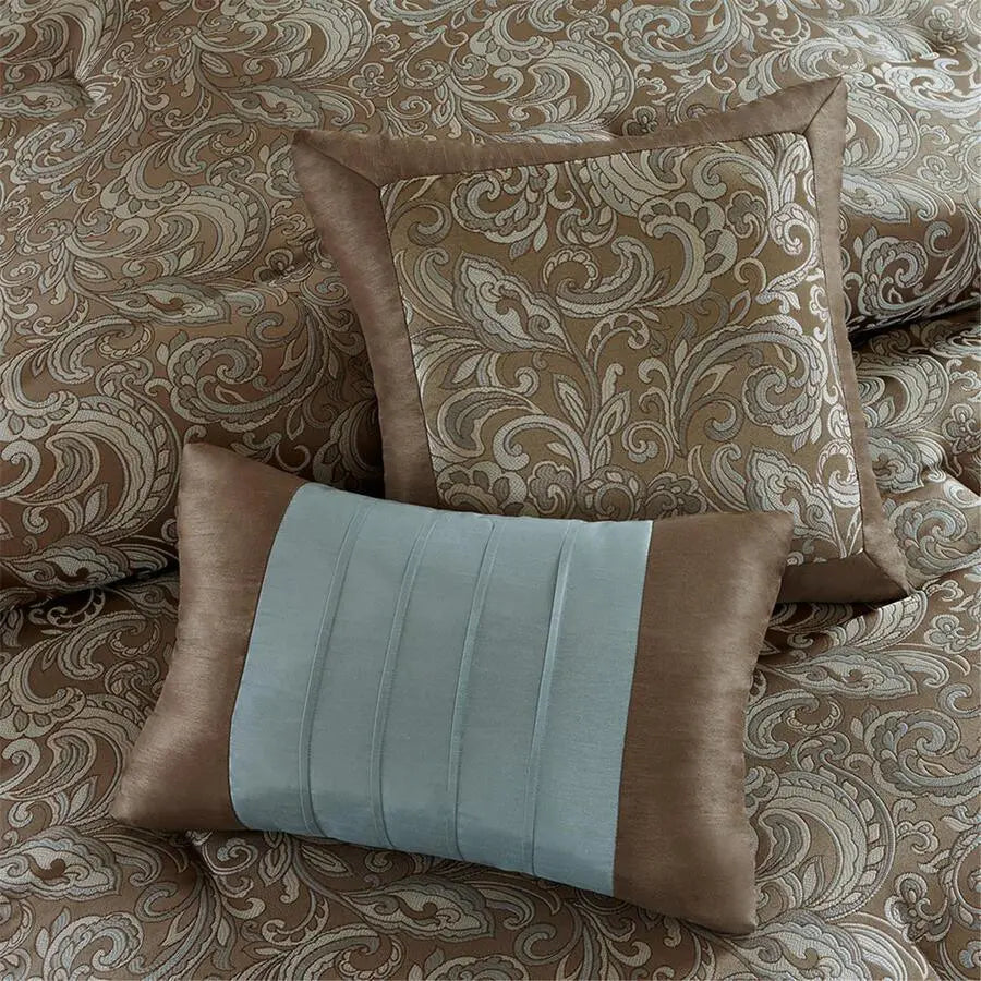 Brystol 24 Piece Room Traditional in a Bag Blue Queen Olliix.com