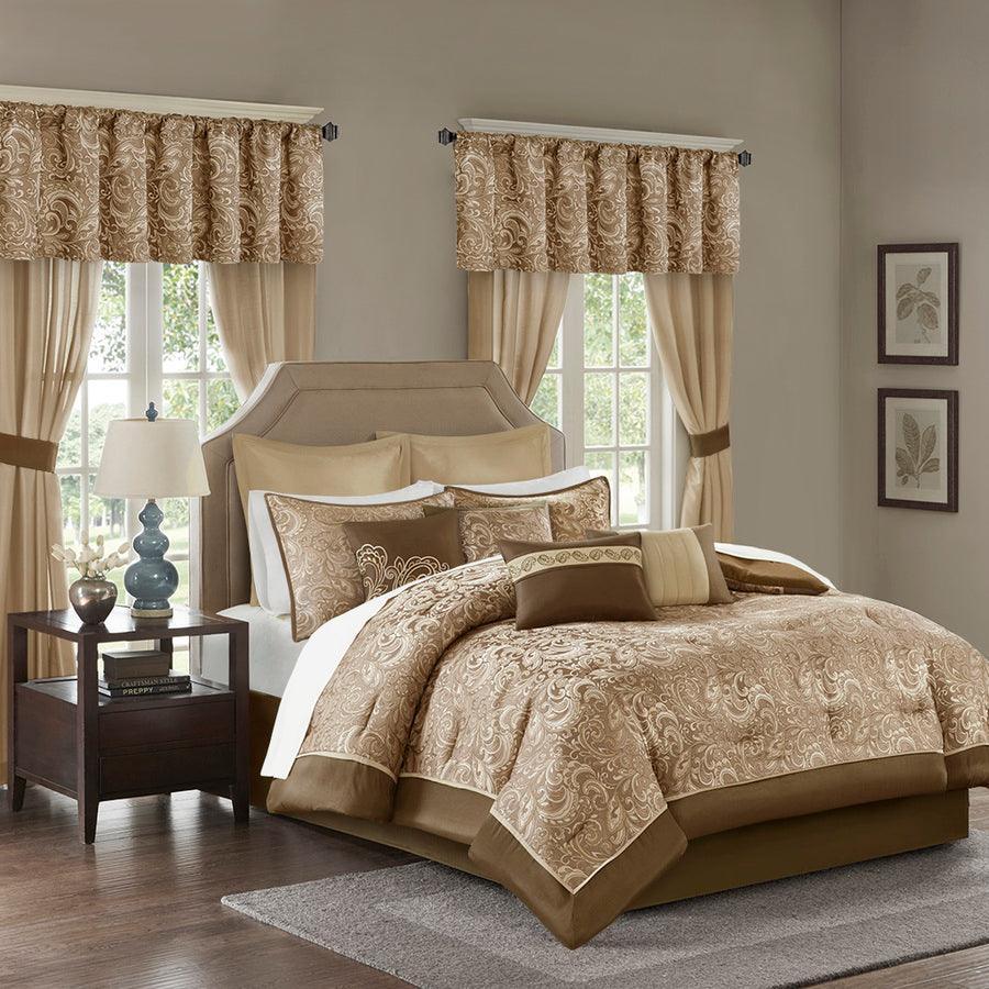 Brystol Transitional 24 Piece Room in a Bag Brown Cal King Olliix.com