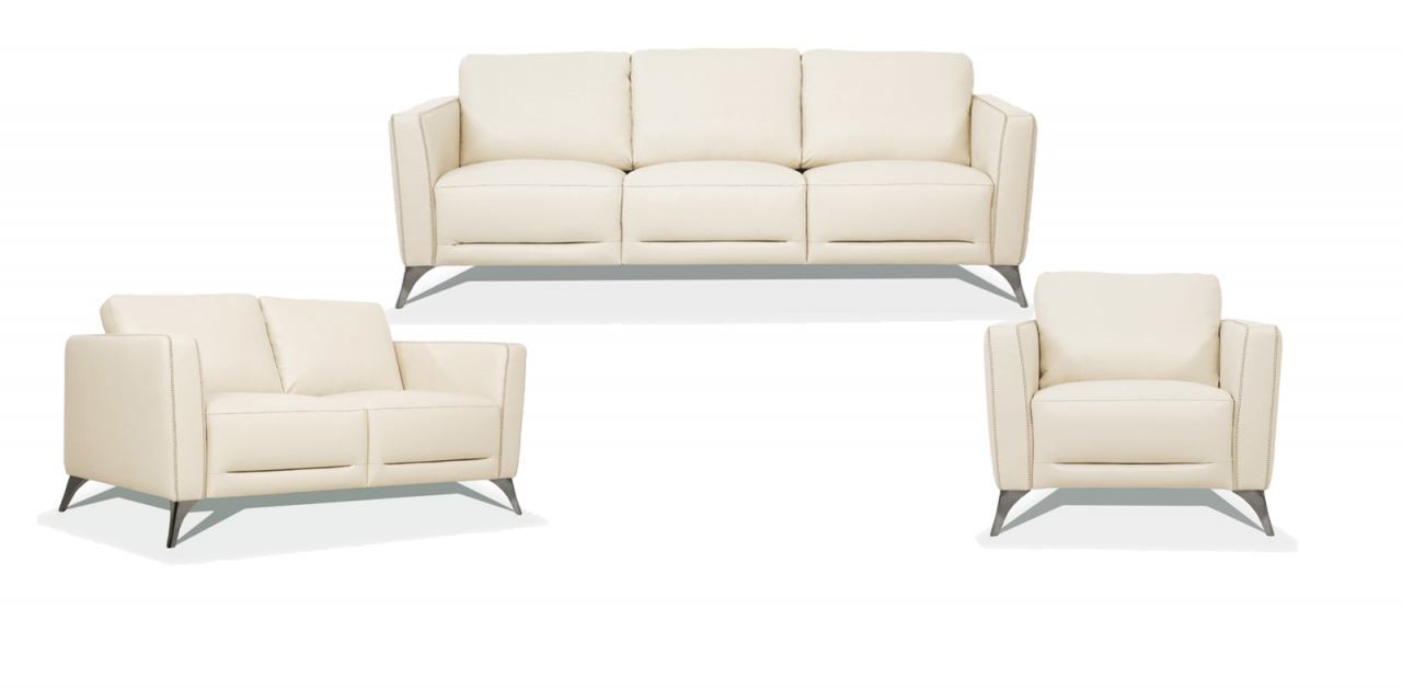 Malaga Cream Leather Sofa ACME East