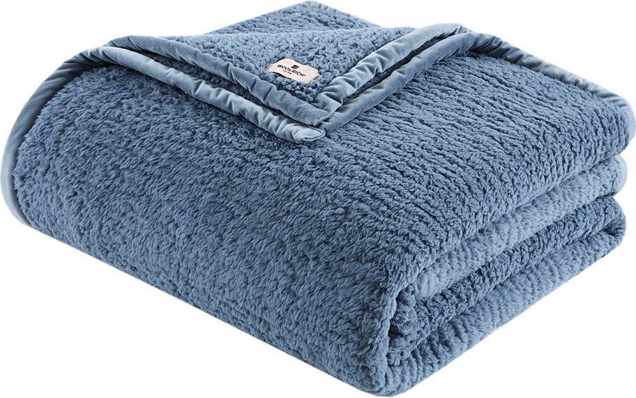 Burlington Berber Blanket King Blue Olliix.com