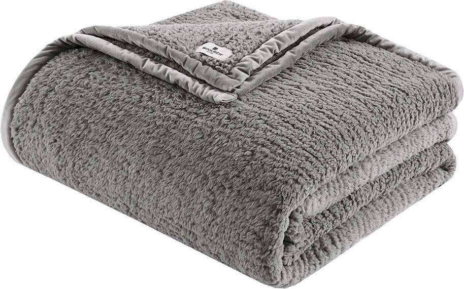 Burlington Berber Blanket King Gray Olliix.com