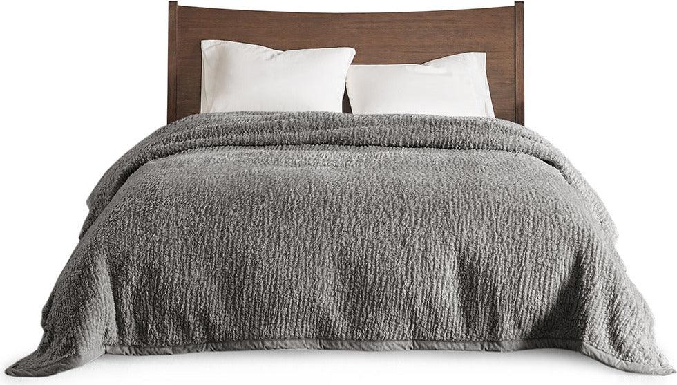 Burlington Berber Blanket King Gray Olliix.com